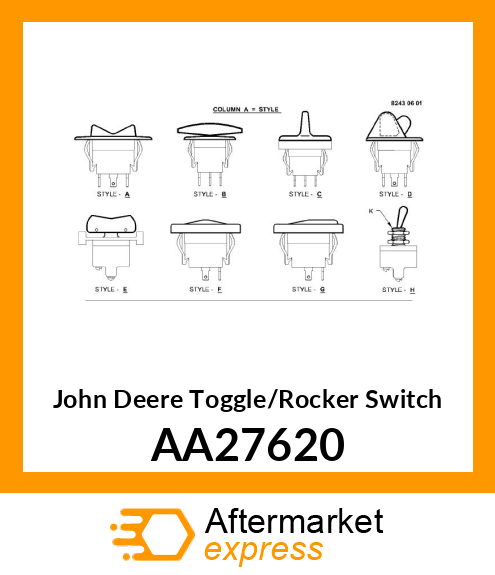 SWITCH, MAINTAINED ROCKER AA27620