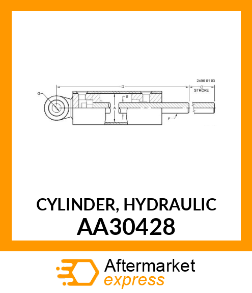 CYLINDER, HYDRAULIC AA30428