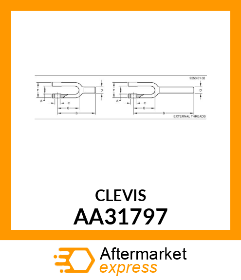 CLEVIS, LH WELDED ASSEMBLY AA31797