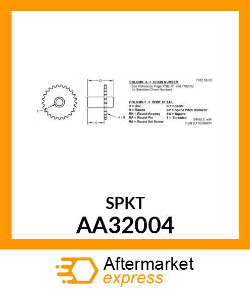 SPROCK 36T ANSI40 WLDED AA32004