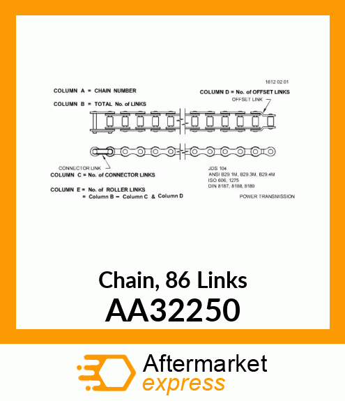 CHAIN, ROLLER SEED TRANS. AA32250