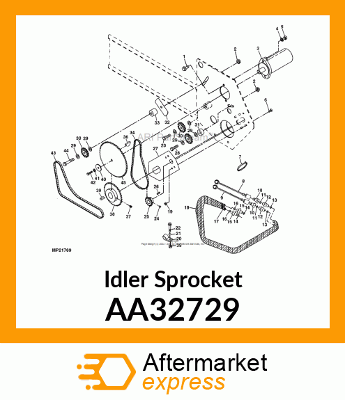 SPROCKET, 14T40 IDLER ASSY. AA32729