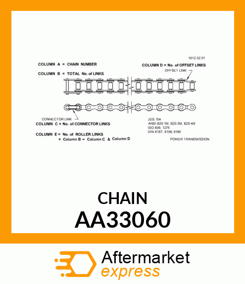 CHAIN, ROLLER UNIT DRIVE AA33060