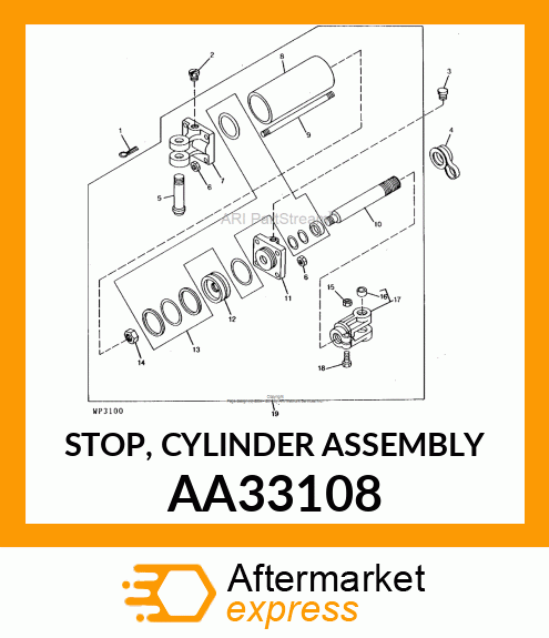 STOP, CYLINDER ASSEMBLY AA33108