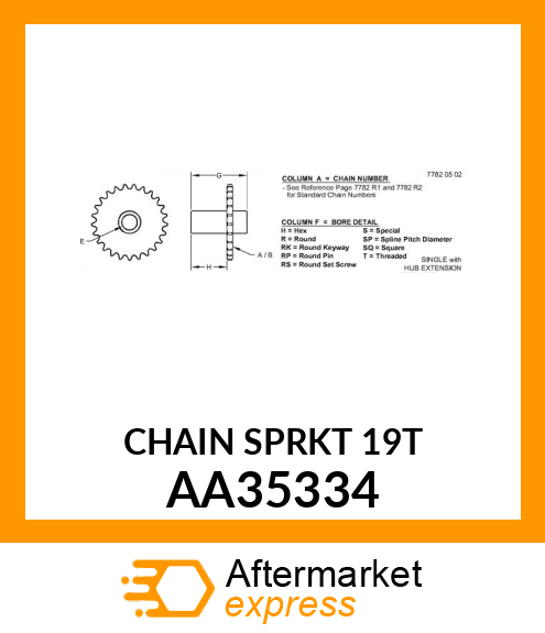 SPROCKET, 19T AA35334