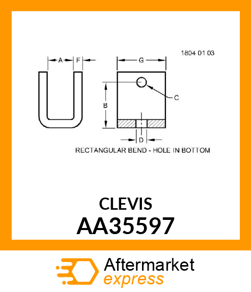 CLEVIS, WELDED CABLE END AA35597