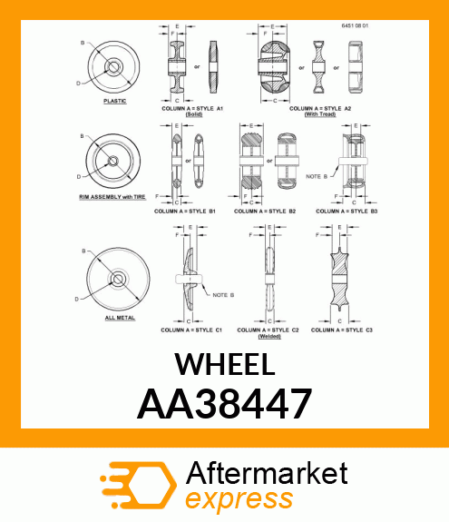 TIRE AND WHEEL ASSEMBLY, WHEEL ASSY AA38447