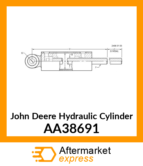 HYDRAULIC CYLINDER, CYLINDER, 5 X 2 AA38691