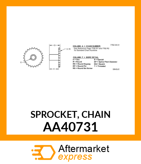 SPROCKET, CHAIN AA40731