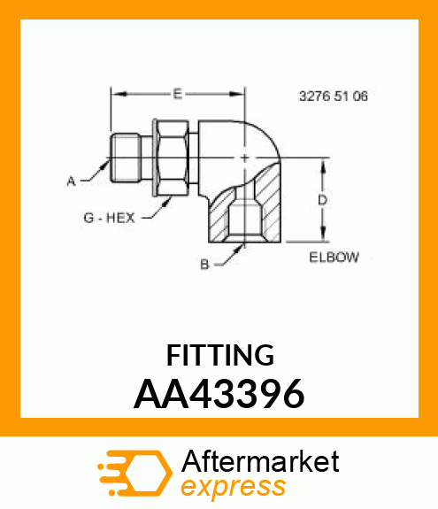 FITTING, ELBOW 3/4" W/ O AA43396