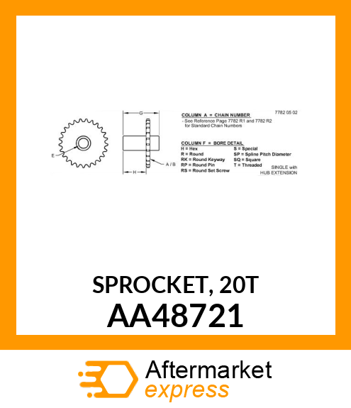 SPROCKET, 20T AA48721