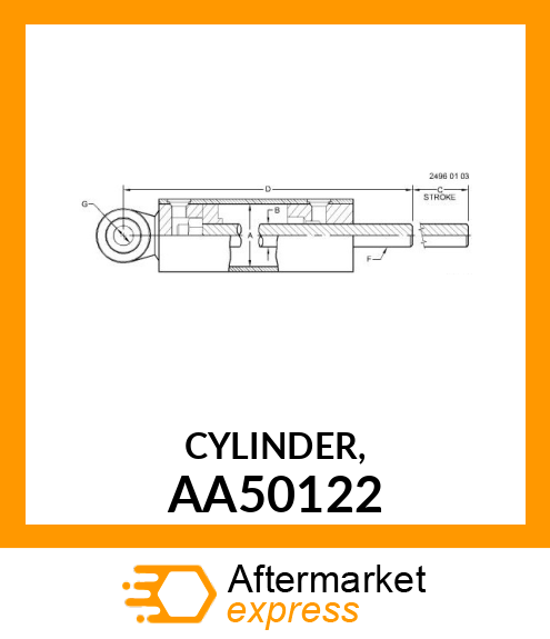 HYDRAULIC CYLINDER, CYLINDER, AA50122