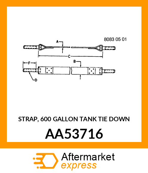 STRAP, 600 GALLON TANK TIE DOWN AA53716