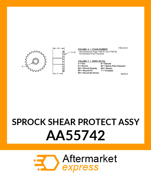 SPROCK SHEAR PROTECT ASSY AA55742