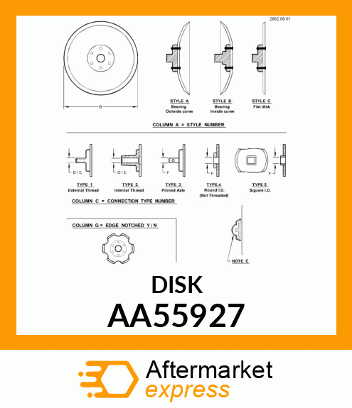 DISK OPENER amp; BEARING ASSY, BORON AA55927