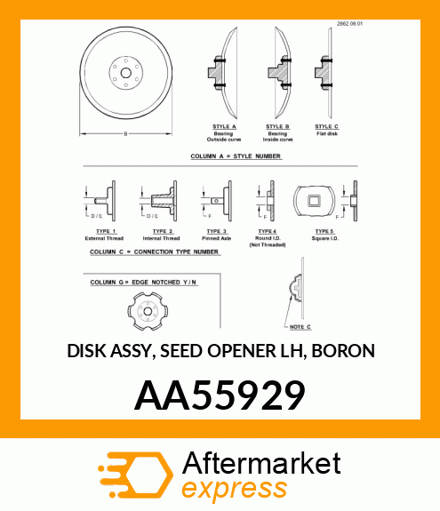 DISK ASSY, SEED OPENER LH, BORON AA55929