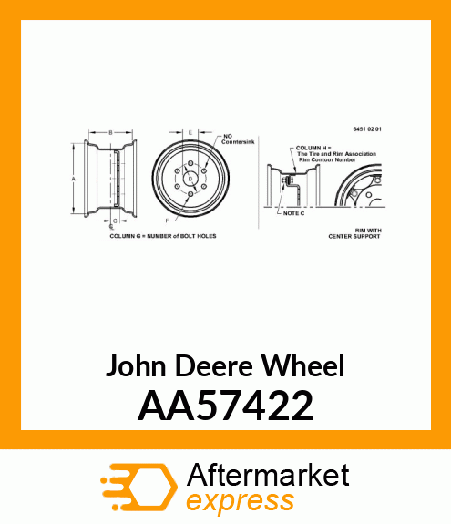 WHEEL, 22.5 X 8.25 AA57422