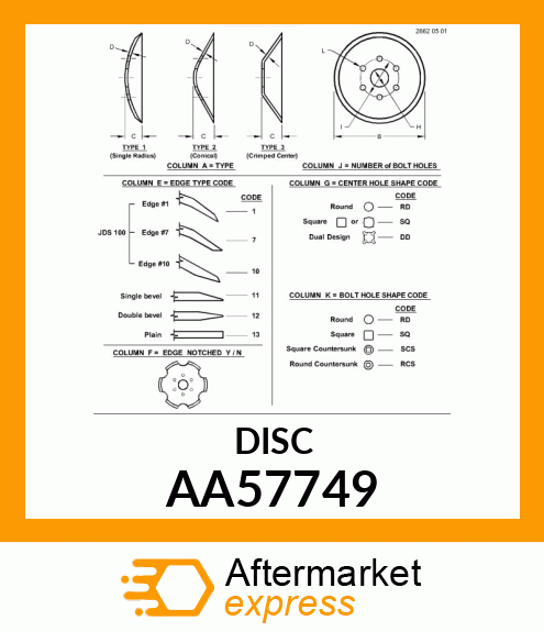 DISK BLADE AND PLUG ASSEMBLY AA57749