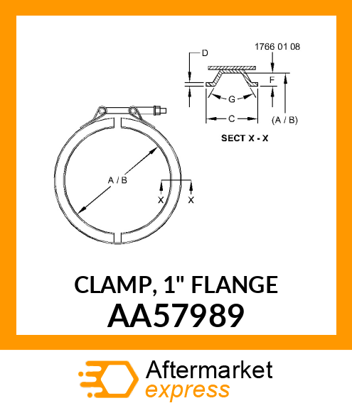 CLAMP, 1" FLANGE AA57989