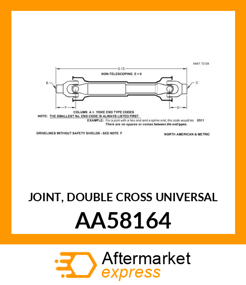 JOINT, DOUBLE CROSS UNIVERSAL AA58164