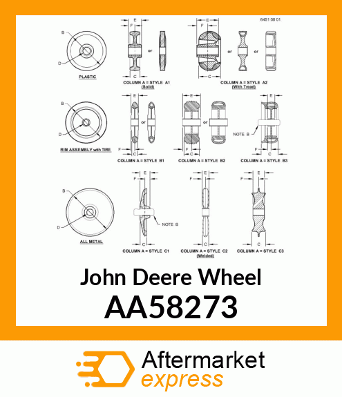 PRESSWHEEL, SPLIT MIDDLE AA58273