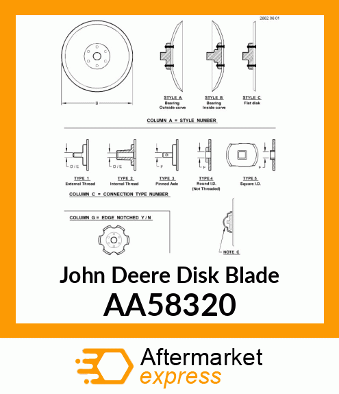 DISK BLADE AND BEARING ASSEMBLY AA58320