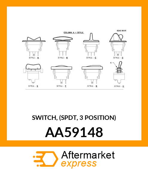SWITCH, (SPDT, 3 POSITION) AA59148