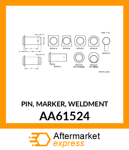 PIN, MARKER, WELDMENT AA61524