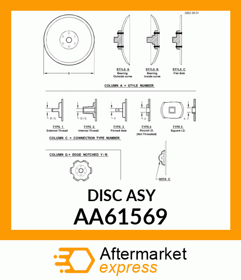 BEARING DISK ASSEMBLY (12") AA61569