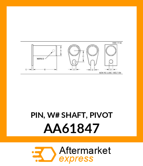 PIN, W# SHAFT, PIVOT AA61847