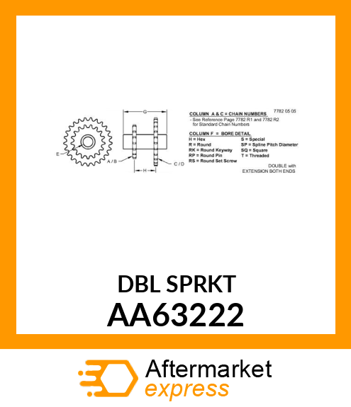 DRIVE SPKT,JCKSHFT20T/33T AA63222