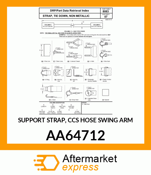 SUPPORT STRAP, CCS HOSE SWING ARM AA64712