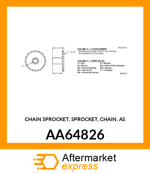 CHAIN SPROCKET, SPROCKET, CHAIN, AS AA64826