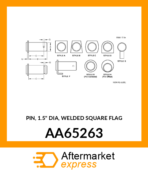 PIN, 1.5" DIA, WELDED SQUARE FLAG AA65263