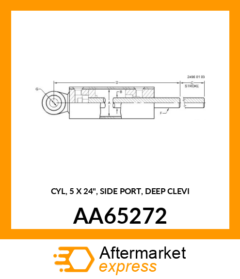 CYL, 5 X 24", SIDE PORT, DEEP CLEVI AA65272