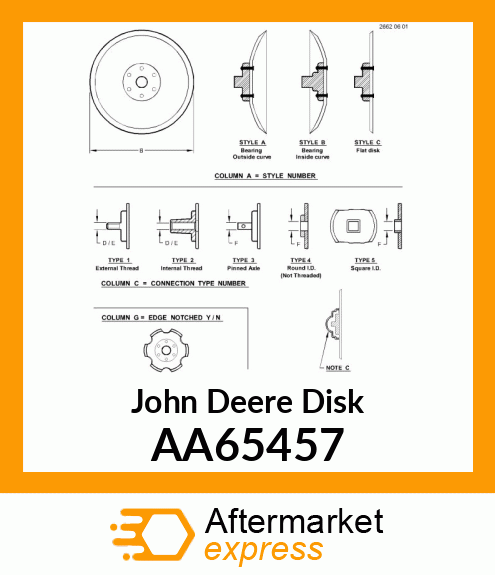 DISK BLADE AND BEARING ASSEMBLY AA65457