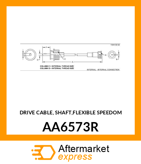 DRIVE CABLE, SHAFT,FLEXIBLE SPEEDOM AA6573R