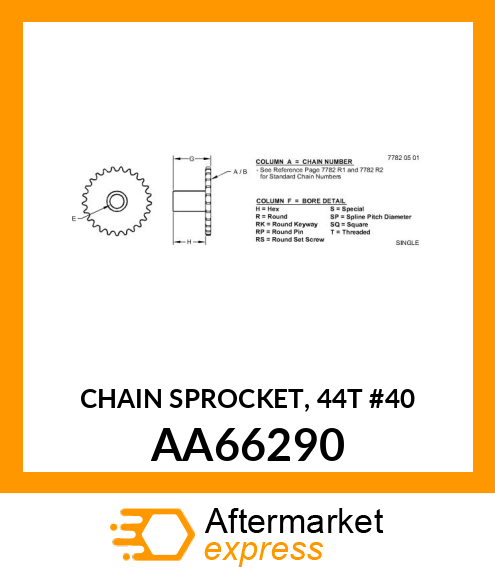 CHAIN SPROCKET, 44T #40 AA66290