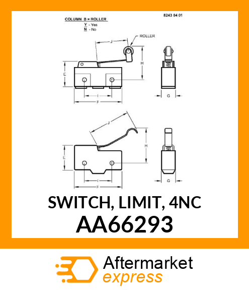 SWITCH, LIMIT, 4NC AA66293