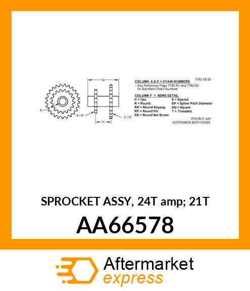 SPROCKET ASSY, 24T amp; 21T AA66578