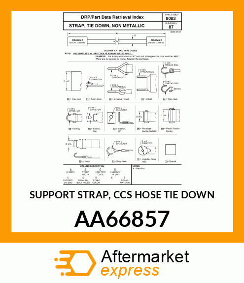 SUPPORT STRAP, CCS HOSE TIE DOWN AA66857