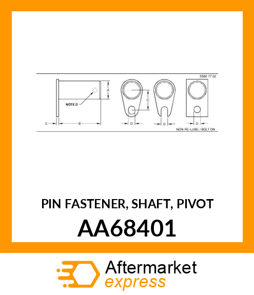 PIN FASTENER, SHAFT, PIVOT AA68401