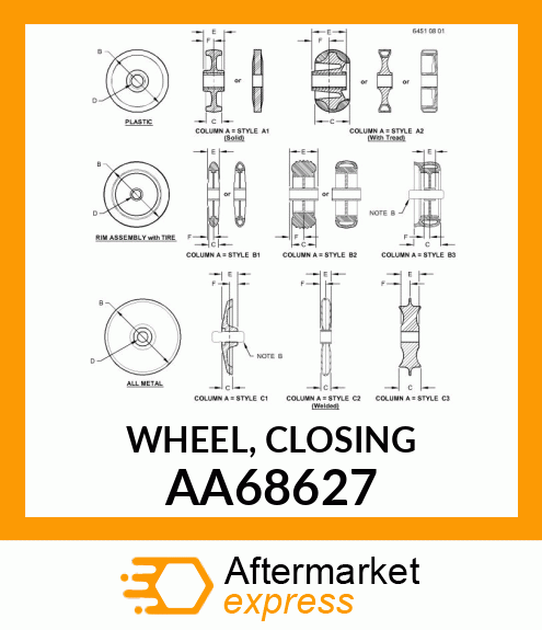 WHEEL, CLOSING AA68627