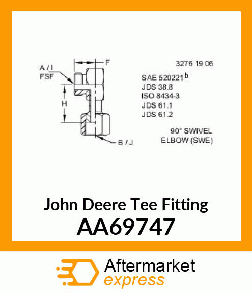 FITTING, SWIVEL RUN ELBOW AA69747