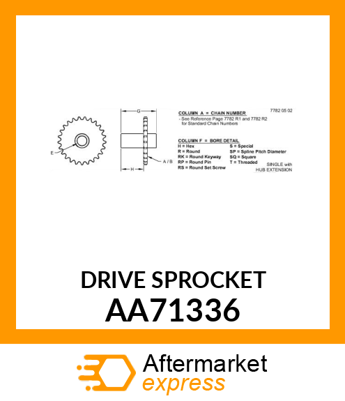 DRIVE SPROCKET AA71336