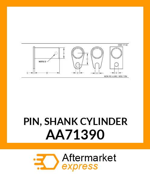 PIN, SHANK CYLINDER AA71390