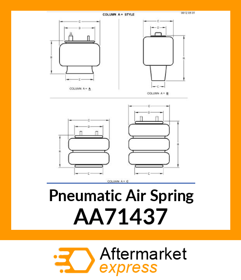 ABSORBER, PNEUMATIC AIR SPRING AA71437