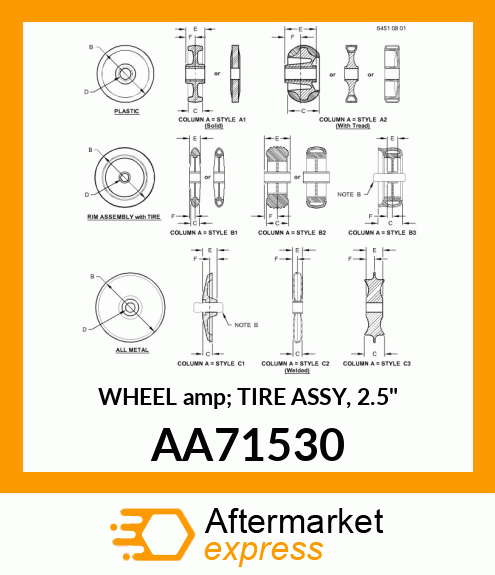 WHEEL amp; TIRE ASSY, 2.5" AA71530