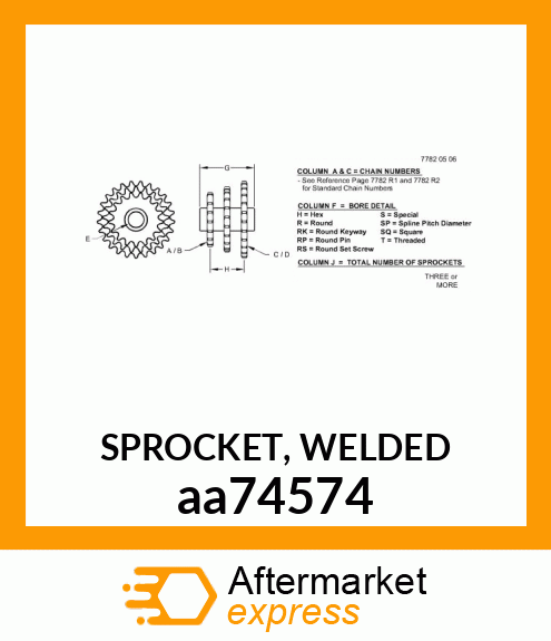 SPROCKET, WELDED aa74574