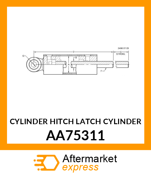 CYLINDER HITCH LATCH CYLINDER AA75311
